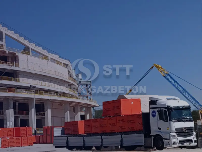 Ankara 19 Mayıs Stadyumu şantiyesinde gazbeton paletleri
