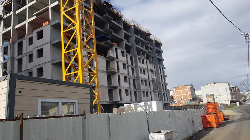 Panorama İnci Evleri şantiyesinde gazbeton paletleri